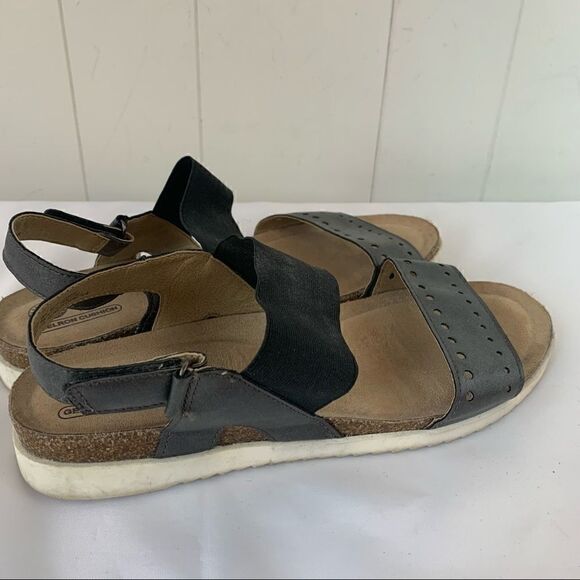 Womens Earth Spirit Size 10 Double Strap Gelron Cushion Platform Sandal Pewter - Picture 5 of 8